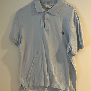 Original Penguin short sleeve polo shirt, light blue, size M